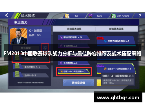 FM2013中國聯賽球隊戰力分析與最佳陣容推薦及戰術搭配策略